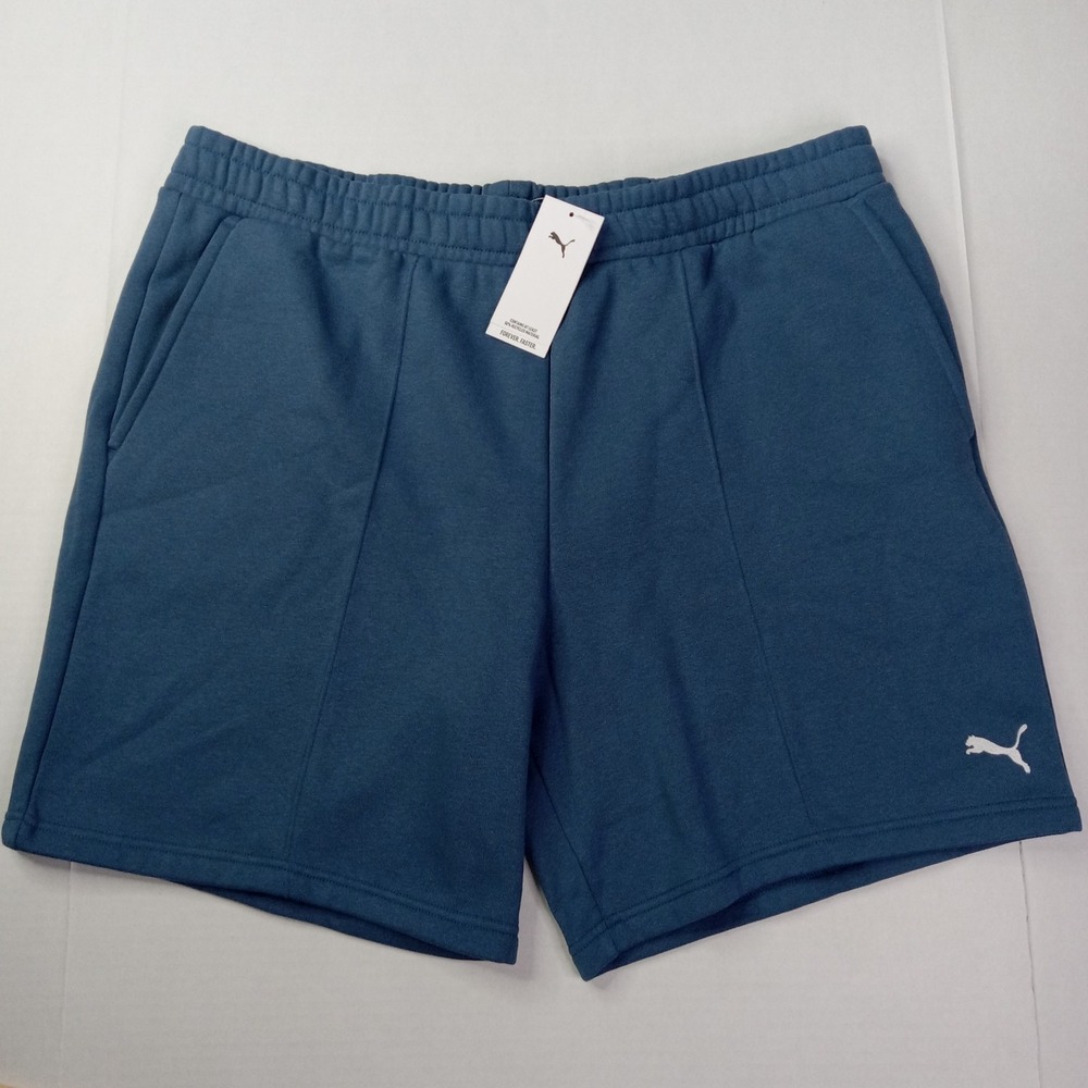 PUMA Sport Pintuck Shorts FL Men's Size 2XL XXL Dark Indigo Drawstring Pockets